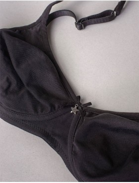 Хлопковый бюстгальтер без косточек Sielei NATURAL COTTON 1452 nero nero, Цвет: nero (черный), Размеры: 80B, изображение 7