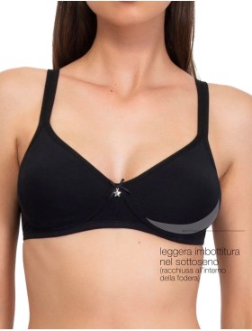 Хлопковый бюстгальтер без косточек Sielei NATURAL COTTON 1452 nero nero, Цвет: nero (черный), Размеры: 80B, изображение 3