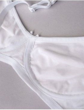 Хлопковый бюстгальтер без косточек Sielei NATURAL COTTON 1452 nero bianco, Цвет: bianco (белый), Размеры: 85C, изображение 10