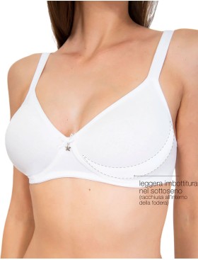 Хлопковый бюстгальтер без косточек Sielei NATURAL COTTON 1452 nero bianco, Цвет: bianco (белый), Размеры: 85C, изображение 3