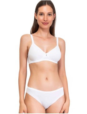 Хлопковый бюстгальтер без косточек Sielei NATURAL COTTON 1452 nero bianco, Цвет: bianco (белый), Размеры: 85C, изображение 5