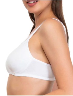 Хлопковый бюстгальтер без косточек Sielei NATURAL COTTON 1452 nero bianco, Цвет: bianco (белый), Размеры: 85C, изображение 4