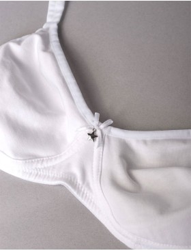 Хлопковый бюстгальтер без косточек Sielei NATURAL COTTON 1452 nero bianco, Цвет: bianco (белый), Размеры: 85C, изображение 8