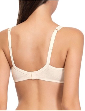 Хлопковый бюстгальтер без косточек Sielei NATURAL COTTON 1452 nero ecru melange, Цвет: ecru melange, Размеры: 80C, изображение 2