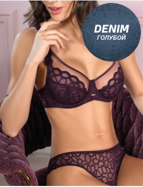 Комплект Leilieve ATTRACTION мягкая+бразилиана M8757 denim, Цвет: denim (голубой), Размеры: 90C