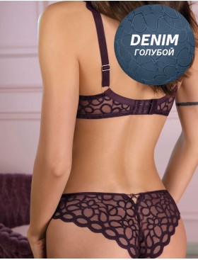 Комплект Leilieve ATTRACTION мягкая+бразилиана M8757 denim, Цвет: denim (голубой), Размеры: 90C, изображение 3