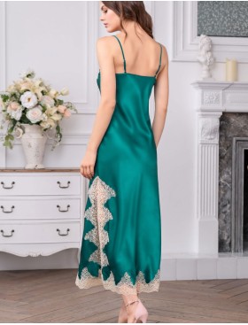 Длинная сорочка с кружевом Mia-Amore MARILIN DELUXE 3448 изумрудный, Цвет: изумрудный, Размеры: L, изображение 2