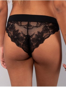 Трусы слипы с кружевной спинкой Sielei IOSONOIO 5115 nero, Цвет: nero (черный), Размеры: XL, изображение 2