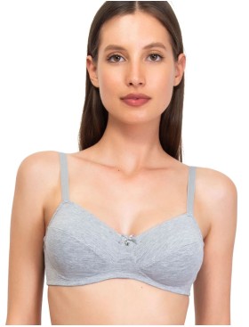 Бюстгальтер мягкий хлопковый без косточек Sielei NATURAL COTTON 1440 grigio melange, Цвет: grigio melange, Размеры: 80C, изображение 4