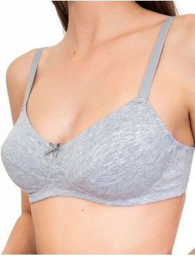 Бюстгальтер мягкий хлопковый без косточек Sielei NATURAL COTTON 1440 grigio melange, Цвет: grigio melange, Размеры: 80C