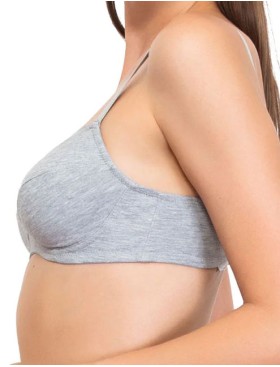 Бюстгальтер мягкий хлопковый без косточек Sielei NATURAL COTTON 1440 grigio melange, Цвет: grigio melange, Размеры: 80C, изображение 3