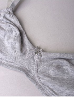 Бюстгальтер мягкий хлопковый без косточек Sielei NATURAL COTTON 1440 grigio melange, Цвет: grigio melange, Размеры: 80C, изображение 5