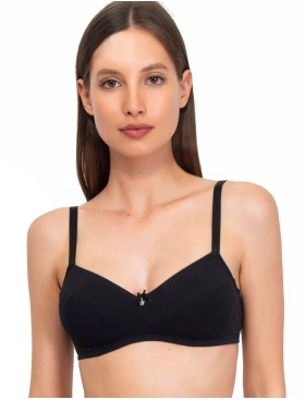 Бюстгальтер мягкий хлопковый без косточек Sielei NATURAL COTTON 1440 nero, Цвет: nero (черный), Размеры: 80C, изображение 4