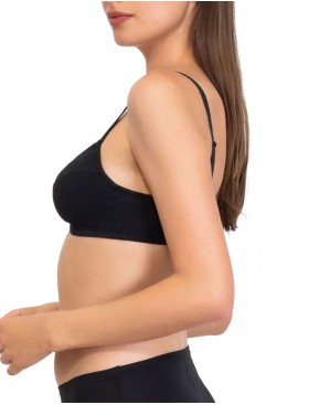 Бюстгальтер мягкий хлопковый без косточек Sielei NATURAL COTTON 1440 nero, Цвет: nero (черный), Размеры: 80C, изображение 3