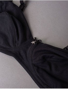 Бюстгальтер мягкий хлопковый без косточек Sielei NATURAL COTTON 1440 nero, Цвет: nero (черный), Размеры: 80C, изображение 7