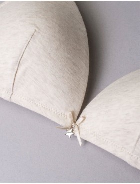 Хлопковый бескостный бюстгальтер Sielei NATURAL COTTON 1458 ecru melange, Цвет: ecru melange, Размеры: 85B, изображение 2