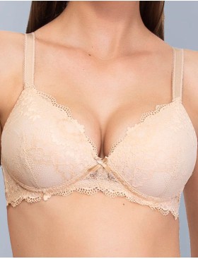Кружевной бюстгальтер пуш-ап без каркасов Sielei WONDER LACE 2446 cipria, Цвет: cipria (телесный), Размеры: 70B