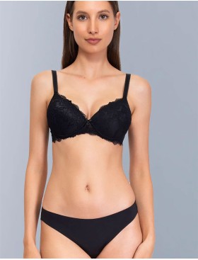 Кружевной бюстгальтер пуш-ап без каркасов Sielei WONDER LACE 2446 nero, Цвет: nero (черный), Размеры: 75B, изображение 4