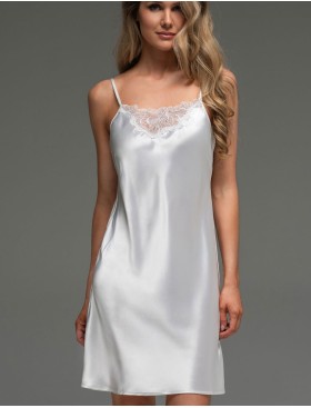 Короткая шёлковая сорочка Mia-Amore LILIROSE 4590 белый, Цвет: белый, Размеры: 2XL, изображение 4