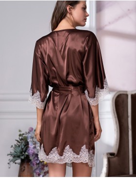Халат-кимоно шелковый Mia-Amore MARILIN 3103 шоколадный, Цвет: шоколадный, Размеры: S/M, изображение 2