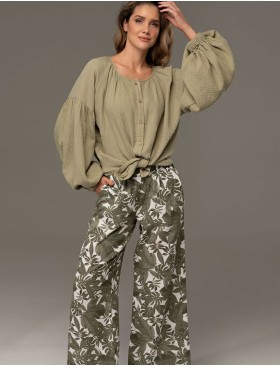 Костюм из хлопкового муслина Mia-Amore AVANTA 5376, Цвет: оливковый, Размеры: M, изображение 4