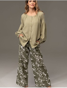 Костюм из хлопкового муслина Mia-Amore AVANTA 5376, Цвет: оливковый, Размеры: M