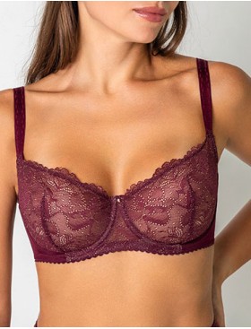 Кружевной бюстгальтер Fluide BORDEUAX 7052 бургундия, Цвет: бургундия, Размеры: 70C