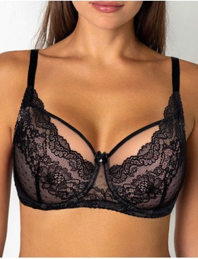 Бюстгальтер полумягкий Fluide PASSION 6035 черно-розовый, Цвет: черно-розовый, Размеры: 75C