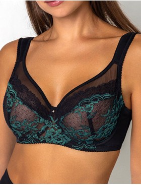 Бюстгальтер на широких бретелях Fluide EMERALD 7011 черный/изумруд, Цвет: черный/изумруд, Размеры: 75C