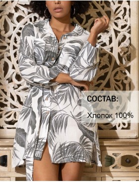 Хлопковая удлиненная рубашка Mia-Amore TENERIFE 5227 белый, Цвет: белый, Размеры: L/XL, изображение 3