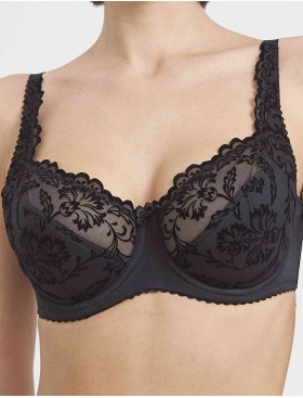 Бюстгальтер полумягкий с флоком Simona M 900 бархат черный, Цвет: бархат черный, Размеры: 70G