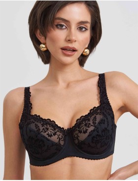 Бюстгальтер полумягкий с флоком Simona M 900 бархат черный, Цвет: бархат черный, Размеры: 70G, изображение 6