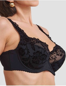 Бюстгальтер полумягкий с флоком Simona M 900 бархат черный, Цвет: бархат черный, Размеры: 70G, изображение 5