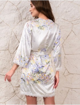 Халат шелковый Mia-Amore LILIANNA 5993, Цвет: молочный, Размеры: 2XL/3XL, изображение 3