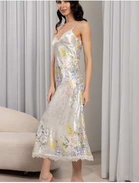 Сорочка шелковая длинная Mia-Amore LILIANNA 5996, Цвет: молочный, Размеры: M, изображение 4