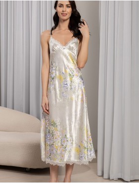 Сорочка шелковая длинная Mia-Amore LILIANNA 5996, Цвет: молочный, Размеры: M