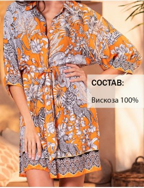 Легкая рубашка Mia-Amore MADAGASCAR 1797, Цвет: оранжевый, Размеры: XL, изображение 4