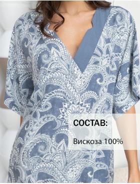 Короткая туника из вискозы Mia-Amore PACIFIC OCEAN 1978, Цвет: голубой, Размеры: L/XL, изображение 4