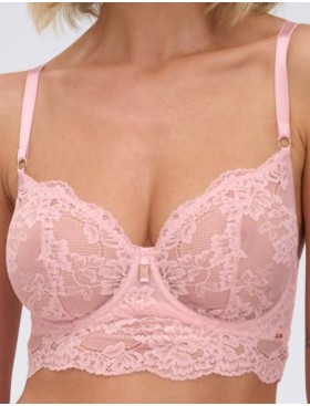 Кружевное бюстье Alles POWDER WHISPER M longline pink, Цвет: розовый, Размеры: 70E