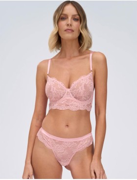 Кружевное бюстье Alles POWDER WHISPER M longline pink, Цвет: розовый, Размеры: 70E, изображение 5
