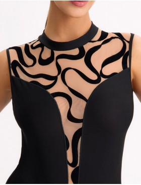 Боди Bella Misteria BLACK AGATE body, Цвет: черный+телесный, Размеры: L, изображение 5