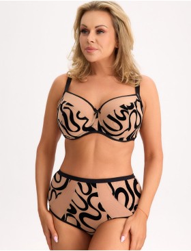 Высокие трусы Bella Misteria BLACK AGATE briefs, Цвет: телесный+черный, Размеры: 3XL, изображение 6