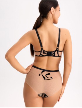 Высокие трусы Bella Misteria BLACK AGATE briefs, Цвет: телесный+черный, Размеры: 3XL, изображение 4