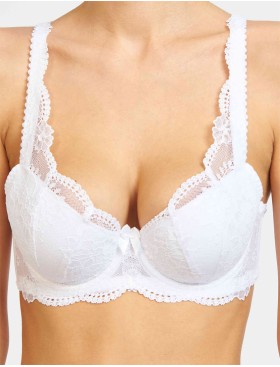 Бюстгальтер балконет тюльпан Simona M 530/80 белый, Цвет: белый, Размеры: 70E