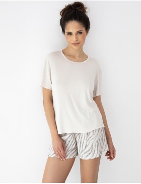 Женская пижама с шортами Sensis DAHLIA, Цвет: экрю, Размеры: M, изображение 3