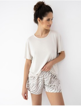 Женская пижама с шортами Sensis DAHLIA, Цвет: экрю, Размеры: M, изображение 4