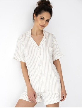 Полосатая пижама с шортами Sensis DAVINA, Цвет: белый, Размеры: M