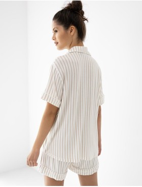 Полосатая пижама с шортами Sensis DAVINA, Цвет: белый, Размеры: M, изображение 2