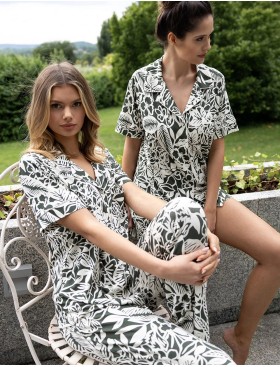 Вискозная пижама с шортами Sensis KAYLEE, Цвет: зелёный, Размеры: M, изображение 2