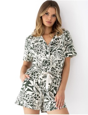 Вискозная пижама с шортами Sensis KAYLEE, Цвет: зелёный, Размеры: M